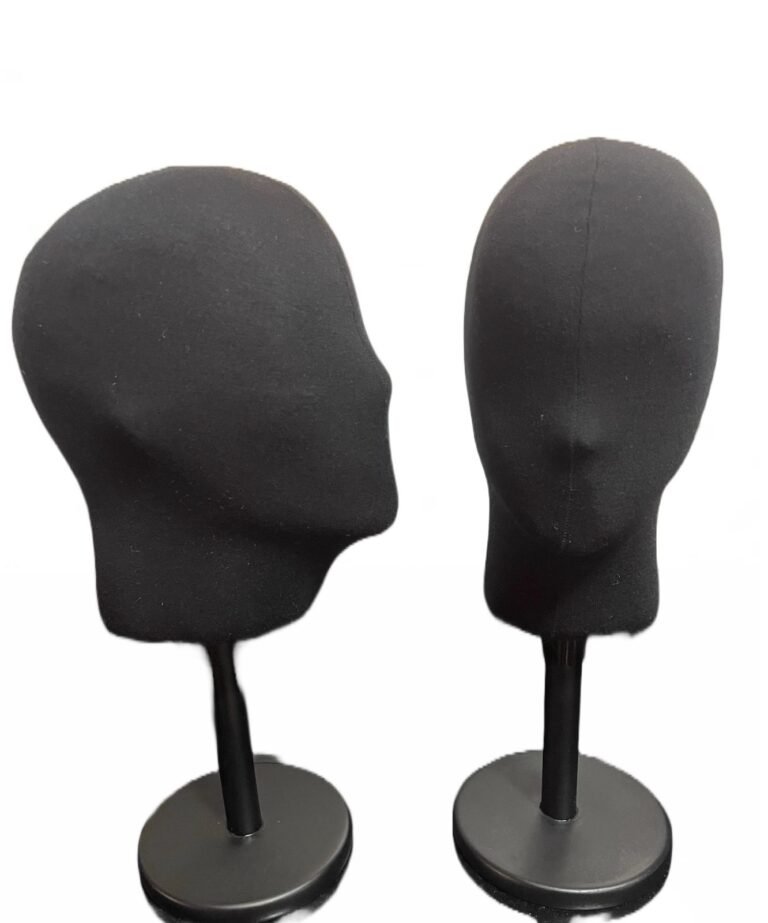 Cabeza porta gorras, anteojos, pelucas con base regulable