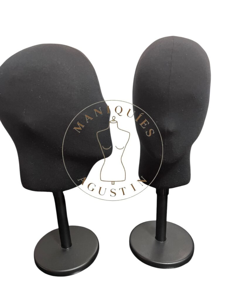 Cabeza porta gorras y pelucas con base regulable