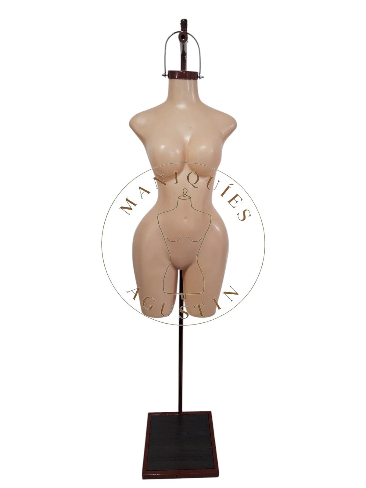 Maniquí colgante de plástico curvy base cuadrada