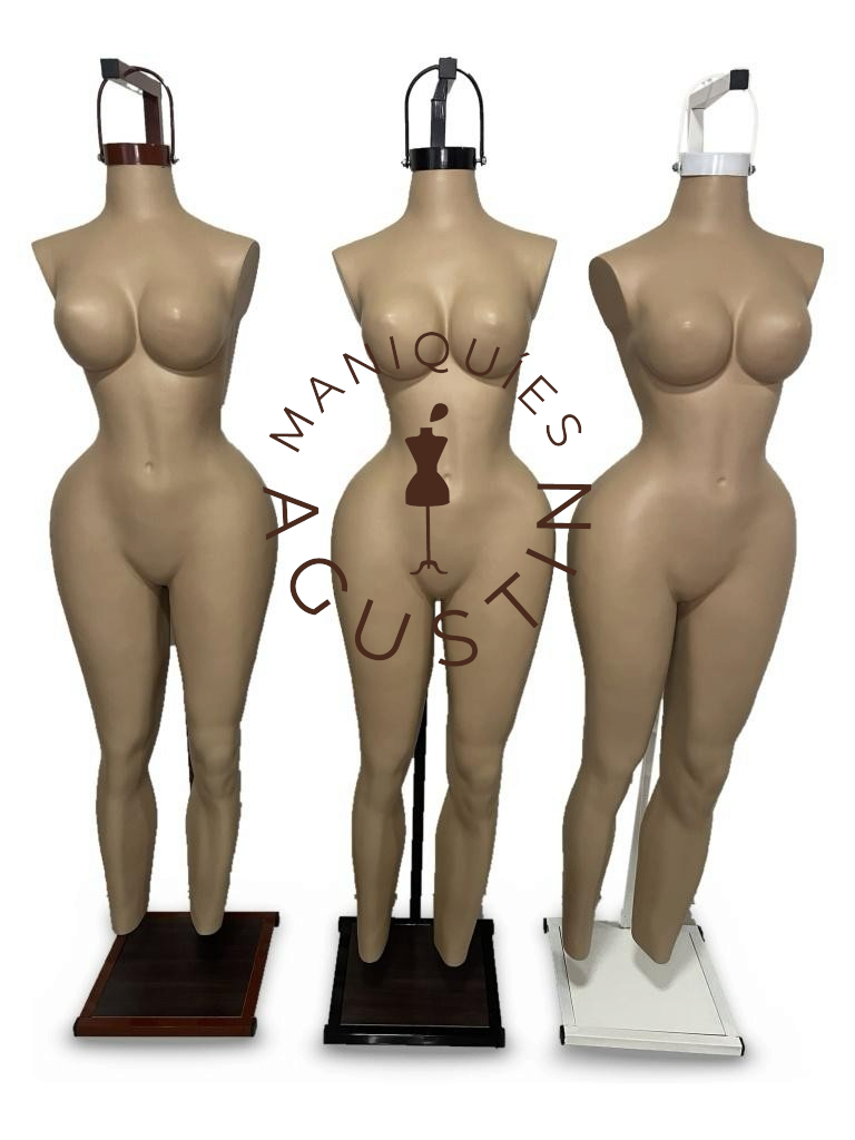 Maniquí curvy colgante de fibra de vidrio con base cuadrada
